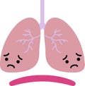 Illustration of a cute lung and diaphragm