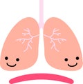 Illustration of a cute lung and diaphragm