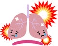 Illustration of a cute lung and diaphragm