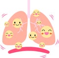 Illustration of a cute lung and diaphragm