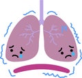 Illustration of a cute lung and diaphragm