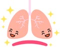 Illustration of a cute lung and diaphragm