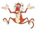 Illustration of a Cute Monkey. Mandrill. Cartoon Character