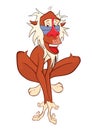 Illustration of a Cute Monkey. Mandrill. Cartoon Character