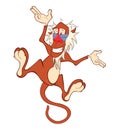 Illustration of a Cute Monkey. Mandrill. Cartoon Character