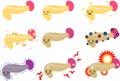 Illustration of a cute pancreas and spleen set