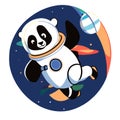Illustration of a cute panda astronaut in outer space. Vector illustration. Generative AI Royalty Free Stock Photo