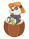 Illustration of a Cute Panda. Cartoon Character