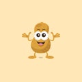 Illustration of cute peanut decisive mascot Royalty Free Stock Photo