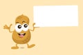 Illustration of cute peanut mascot with offer label