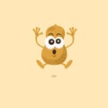 Illustration of cute peanut scared mascot Royalty Free Stock Photo