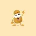 Illustration of cute peanut staring mascot Royalty Free Stock Photo