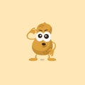 Illustration of cute peanut thinking mascot Royalty Free Stock Photo