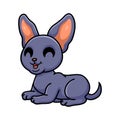 Cute peterbald cat cartoon lying down