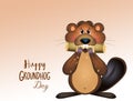 Cute postcard for groundhog day