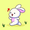 illustration of a cute rabbit running Royalty Free Stock Photo