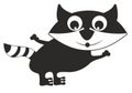 Cute raccoon cartoon waving hand Royalty Free Stock Photo