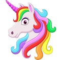 Cute rainbow unicorn head mascot