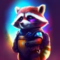 Illustration of a cute red panda in space suit with astronaut helmet Generative AI Royalty Free Stock Photo