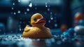 Illustration of cute and relaxing duck toys