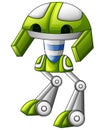 Cute robot green cartoon isolated on white background