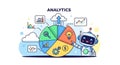 Analytics Robot Data Analysis, Business Intelligence, AI Royalty Free Stock Photo