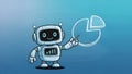 Robot Analytics AI Analyzing Data, Pie Chart Presentation Royalty Free Stock Photo