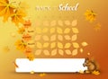 School timetable with autumn mood