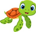 Cute sea turtle cartoon. Funny and adorable Royalty Free Stock Photo