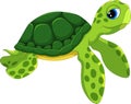 Cute sea turtle cartoon. Funny and adorable Royalty Free Stock Photo