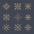 Illustration of cute snowflake icons