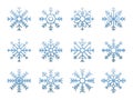 Illustration of cute snowflake icons