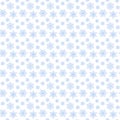 Illustration of cute snowflakes. Seamless pattern