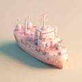 cute tiny isometric cruise ship for tourism with Generative AI