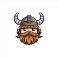 Cute viking face logo symbol