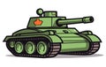 Illustration of cute war tank, Military Transportation collection of vector tanks