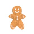 Illustration of cute watercolor gingerbread. Chocolate chip cookies. Christmas gingerbread cookies. Hand drawn watercolor painting Royalty Free Stock Photo