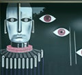 Illustration of cyborg in Dadaism style Royalty Free Stock Photo