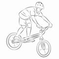 Illustration of a cyclist - biketrial , vector draw Royalty Free Stock Photo