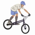 Illustration of a cyclist - biketrial , vector draw Royalty Free Stock Photo