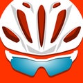 Illustration of cyclist helmet with glasses