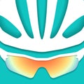 Illustration of cyclist helmet with glasses