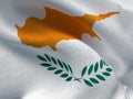 Cyprus flag on a fabric basis