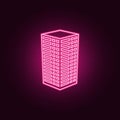 illustration of 3d building icon. Elements of 3d building in neon style icons. Simple icon for websites, web design, mobile app, Royalty Free Stock Photo