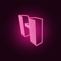 illustration of 3d building icon. Elements of 3d building in neon style icons. Simple icon for websites, web design, mobile app, Royalty Free Stock Photo