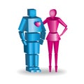 Illustration of 3d couple in vector fully scalable hugging