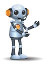 illustration 3d of little robot operator give you permission