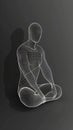 illustration 3D Model Simple line segment icon forming an abstract user or person shape