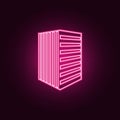 illustration of 3d modern building icon. Elements of 3d building in neon style icons. Simple icon for websites, web design, mobile Royalty Free Stock Photo
