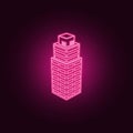 illustration of 3d office building icon. Elements of 3d building in neon style icons. Simple icon for websites, web design, mobile Royalty Free Stock Photo